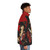 Robbie Robertson puffer jacket in red and black with graphic design - men side right