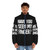 Funny puffer jacket with amputee missing finger graphic - men front