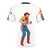Colorful illustration of a cowboy character on a t-shirt - Back