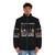Puffer jacket featuring a colorful guitar design for guitar lovers - men front