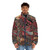 Drunken Samurai Puffer Jacket with Japanese Oni Warrior Design - men front