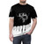 Messy, runny, black and white Inigo-inspired custom t-shirt design - men front