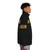 Yellow puffer jacket with Yellowcard band logo - men side right