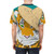 Colorful digital illustration of a Korean tiger on a t-shirt, featuring traditional Korean design elements. - men back