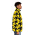 Oversized black and yellow houndstooth puffer jacket - men side right
