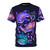 Cosmic whale shark design on a purple t-shirt with a galaxy background