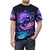 Cosmic whale shark design on a purple t-shirt with a galaxy background - men front