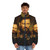 Ricky Gervais Replaceface Puffer Jacket featuring a digitally altered portrait - men front