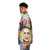 Colorful puffer jacket featuring a portrait of the renowned Mexican artist Frida Kahlo. - men side left