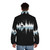 Minimalist nature sound wave puffer jacket with music-inspired design - men back