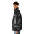 A puffer jacket featuring a hand-drawn xenomorph alien design in a space-inspired galaxy print. - men side left