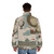 Vintage French Balloons Puffer Jacket with Hot Air Balloon Illustration - men back