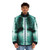Xray puffer jacket with detailed skeleton bones and rays design - men front