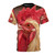 Vibrant rooster and chicken design on a t-shirt for poultry enthusiasts