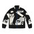 The Sound post punk and new wave inspired puffer jacket with retro black and white icon artwork