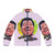 Retro puffer jacket featuring the artwork and music of Chicago artist Wesley Willis