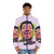 Retro puffer jacket featuring the artwork and music of Chicago artist Wesley Willis - men front
