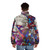 Frankenstein puffer jacket with a graphic monster design - men back