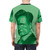 Artistic portrait of Conan O'Brien, the famous red-haired comedian and talk show host, on a green t-shirt. - men back