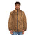 Wood Grain Puffer Jacket with Rustic Wooden Design - men front