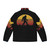 Retro puffer jacket with bigfoot silhouette and vintage sunset design - Back