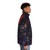Cosmic fox puffer jacket with geometric triangles and stars design - men side right