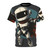 Illustration of a cool, heroic robot character on a t-shirt