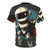 Illustration of a cool, heroic robot character on a t-shirt - Back