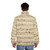Wolfgang Mozart classical music puffer jacket featuring sheet music and orchestra - men back