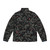 Wolf paw prints camo pattern on a warm and cozy puffer jacket - Back