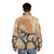 Wolf totem puffer jacket with mandala pattern and spiritual artwork - men back