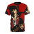 Vintage-style graphic t-shirt featuring Robbie Robertson, the lead guitarist of the acclaimed 1970s rock band The Band.