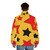 Wizard stars puffer jacket featuring retro underground comics design - men back