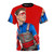 Red Action Hero Cartoon Kids T-shirt with superhero character