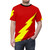 Striking lightning bolt design on a high-quality t-shirt for sci-fi and fantasy enthusiasts - men front