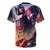 Transformers Rise of the Beasts themed graphic t-shirt with robots, Autobots, and Decepticons - Back