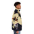 Witches Familiar Puffer Jacket with Vintage Black Cat Cartoon Design - men side right