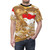 Colorful t-shirt featuring Indonesian national symbols like the Barong and Garuda eagle - men front