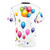Colorful fun balloons printed on a high-quality t-shirt - Back