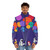 Cozy puffer jacket with space and galaxy-inspired design - men front