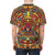 Colorful Mayan calendar-inspired graphic print on a high-quality t-shirt - men back