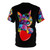 Colorful and whimsical cat hugging a heart graphic on a t-shirt - Back