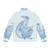 A warm and cozy puffer jacket featuring the iconic Icewing design from the Wings of Fire series. - Back