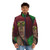 Iridescent and reflective puffer jacket with a prismatic, cosmic design - men front