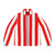 Red and white vertical stripes puffer jacket