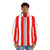Red and white vertical stripes puffer jacket - men front