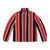 Red, white and black striped puffer jacket
