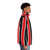 Red, white and black striped puffer jacket - men side right