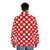 Red and white polka dot puffer jacket by Orikall - men back