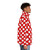 Red and white polka dot puffer jacket by Orikall - men side right